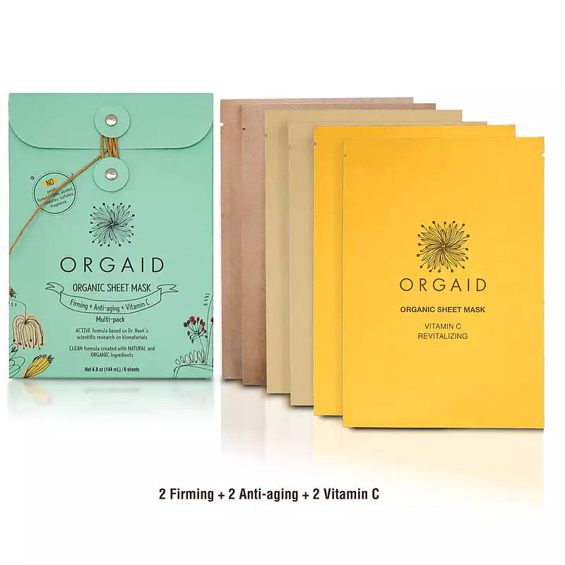 ORGAID Organic Sheet Mask Multi-pack (6 stk. / 2 av hver)