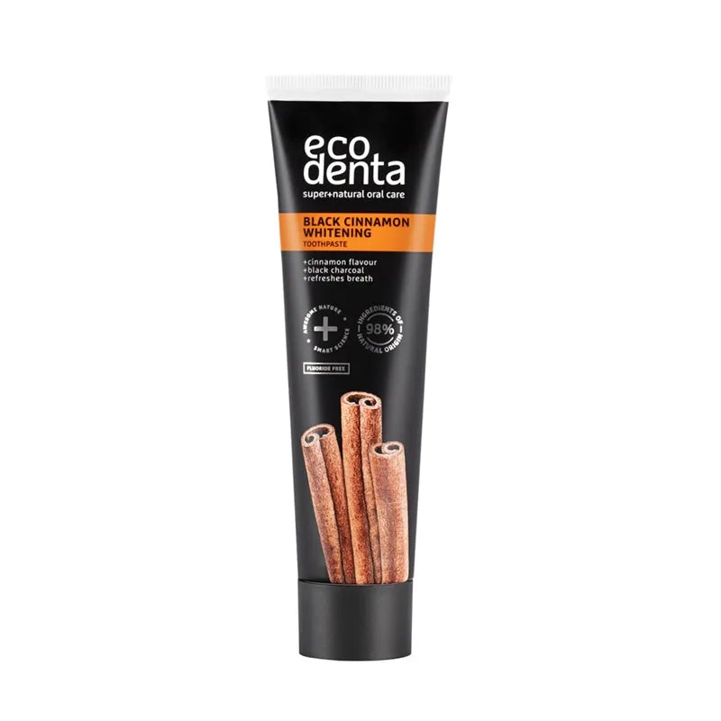Ecodenta Black Cinnamon Whitening Tannkrem u/fluor 100ml