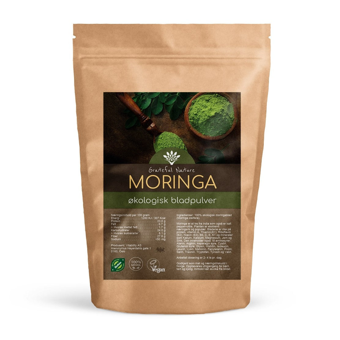 Moringa Pulver - Økologisk - 250 g